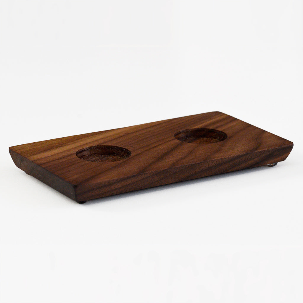 Double Walnut Base, holder for Bitty Bowls